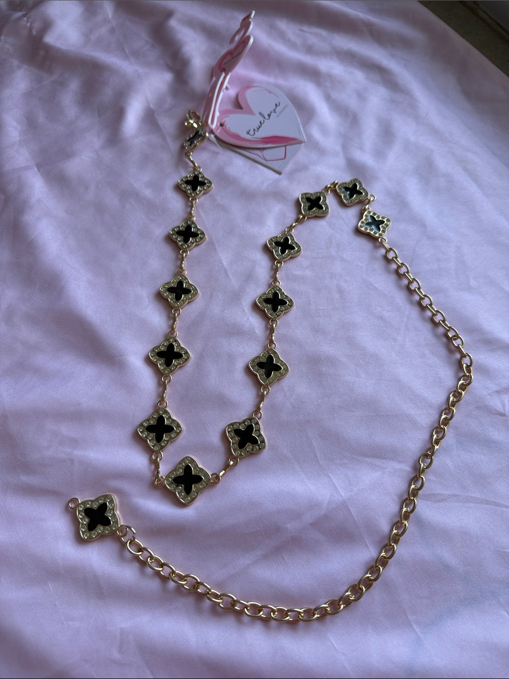 Gold Chain belt with Black Clover Motifs